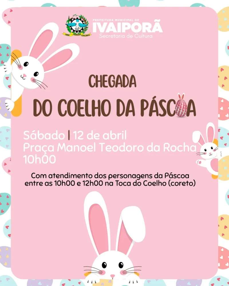 Coelhinho da Páscoa chega neste sábado em Ivaiporã com muita alegria para a criançada