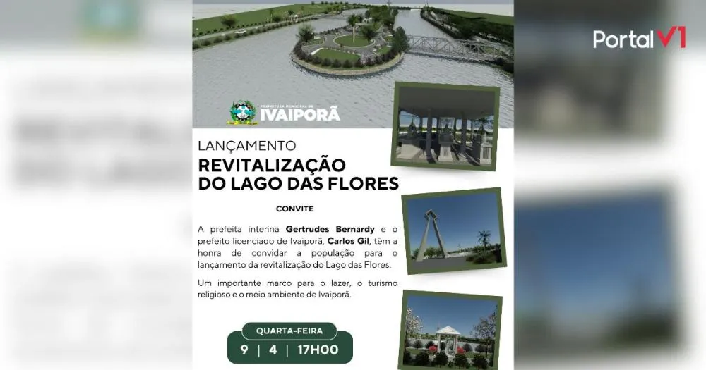 Ivaiporã lança revitalização do Lago das Flores com evento nesta quarta-feira