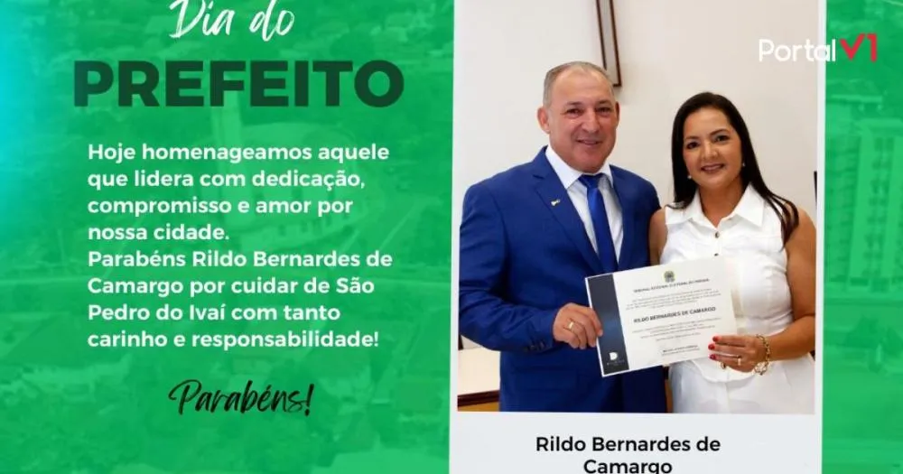 Rildo da Padaria recebe homenagem no Dia do Prefeito em São Pedro do Ivaí