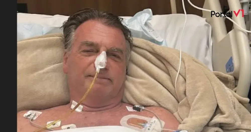 Michelle Bolsonaro divulga foto do ex-presidente na UTI após cirurgia