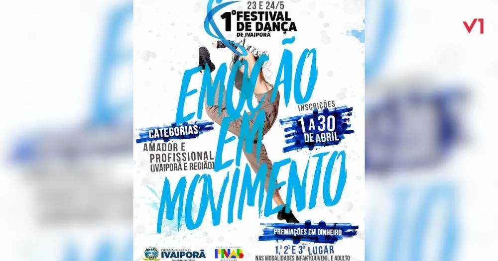 Prefeitura de Ivaiporã promoverá 1º Festival de Dança dias 23 e 24 de maio