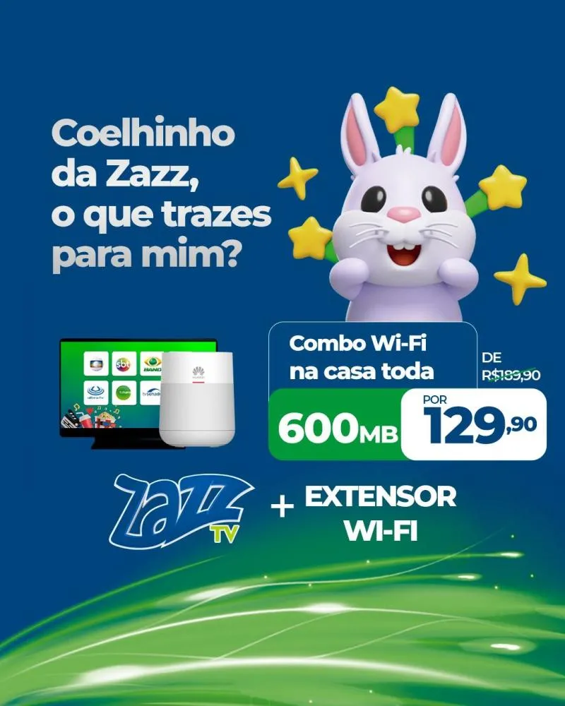 Zazz lança promoção especial de Páscoa com combo de internet e TV