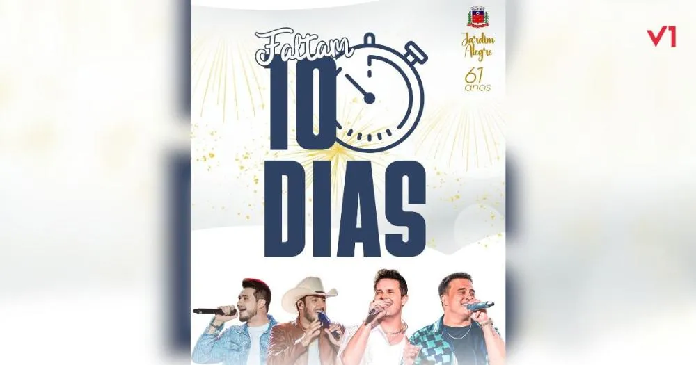 Faltam 10 dias: Festa dos 61 anos de Jardim Alegre promete dois dias de muita música