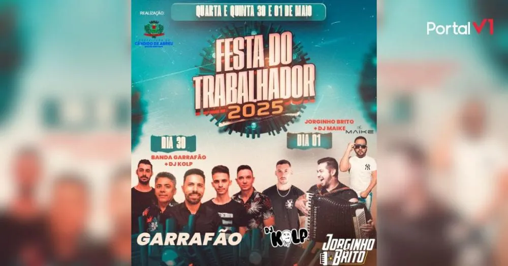 Festa do Trabalhador em Cândido de Abreu terá Shows Gratuitos e Sorteio de Brindes