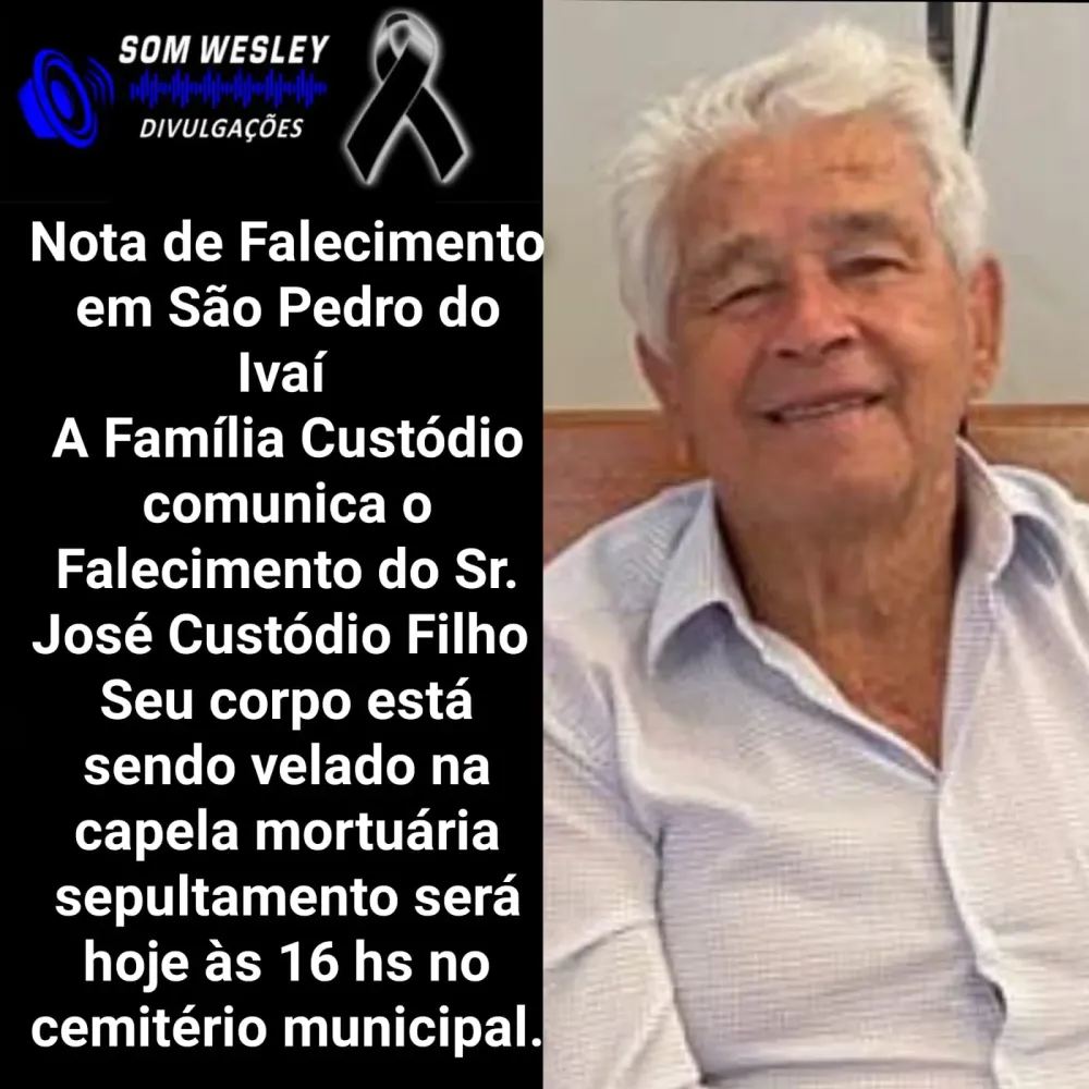 São Pedro do Ivaí lamenta a perda de José Custódio Filho