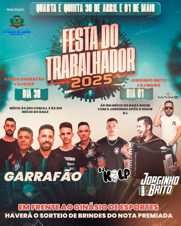 Festa do Trabalhador agita Cândido de Abreu com dois dias de atrações imperdíveis
