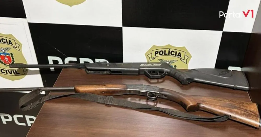 Polícia Civil cumpre mandado por violência doméstica em Lunardelli e apreende armas de fogo