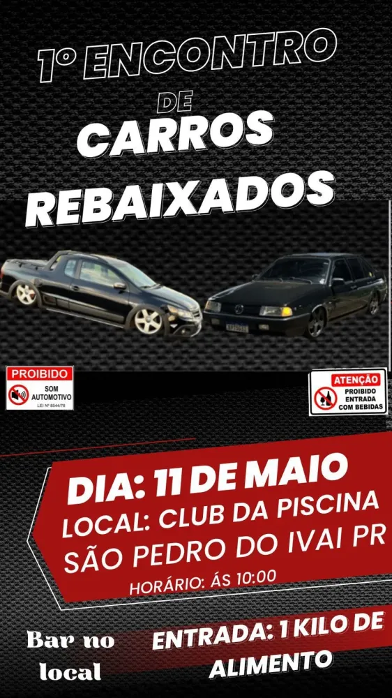 1º Encontro de Carros Rebaixados será neste domingo em São Pedro do Ivaí