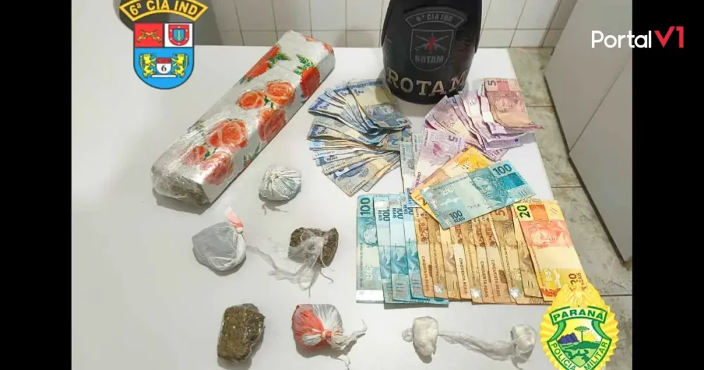 Rotam flagra dois homens com drogas e dinheiro em Ivaiporã