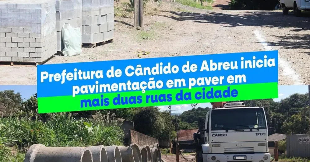 Prefeitura de Cândido de Abreu inicia pavimentação em paver em mais duas ruas