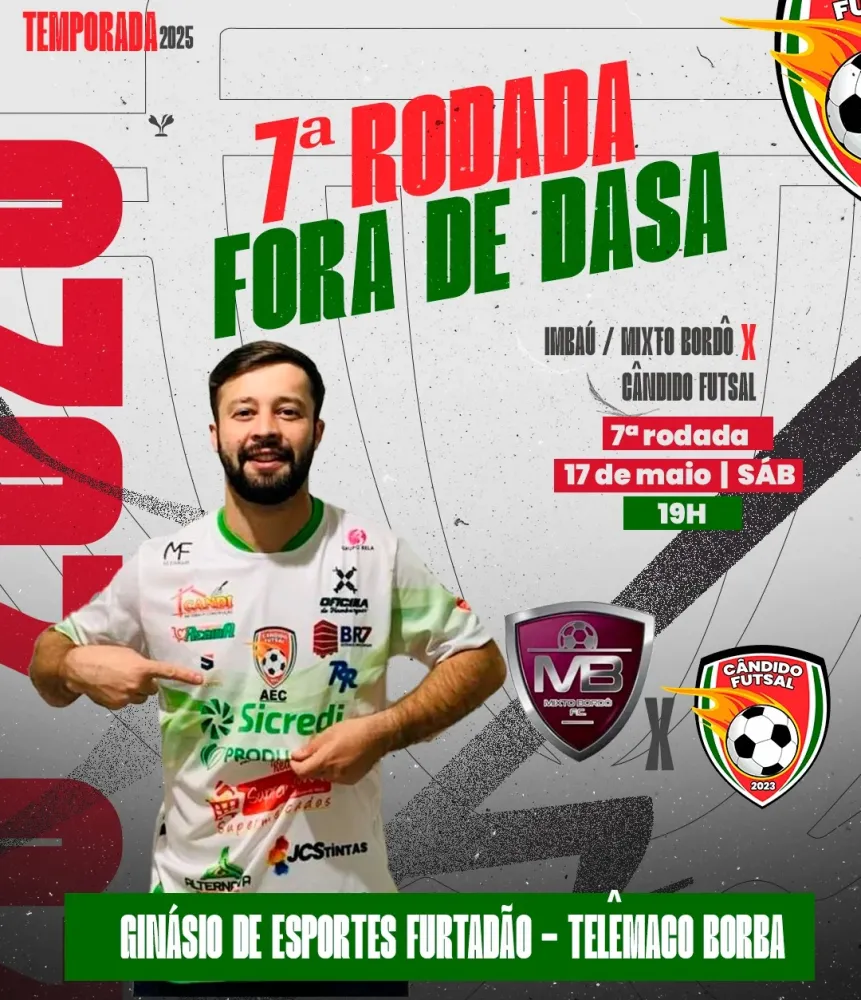 Cândido Futsal enfrenta Imbaú/Mixto Bordô pela 7ª rodada da Série Bronze
