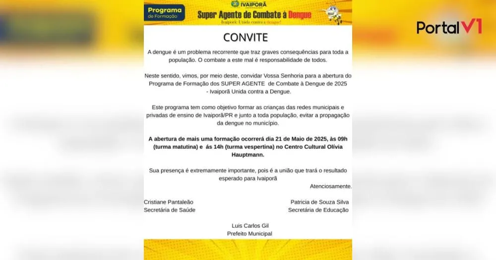Ivaiporã lança Programa de Formação dos Super Agentes de Combate à Dengue
