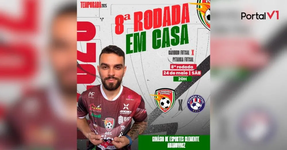 Cândido Futsal recebe o Pitanga pela 8ª rodada da Série Bronze neste sábado (24)