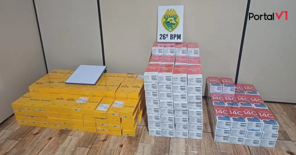 Polícia Militar apreende grande quantidade de celulares em caso de descaminho em reserva