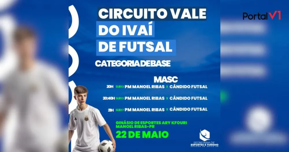 Circuito Vale do Ivaí de Futsal Agita Manoel Ribas com Rodada das Categorias de Base