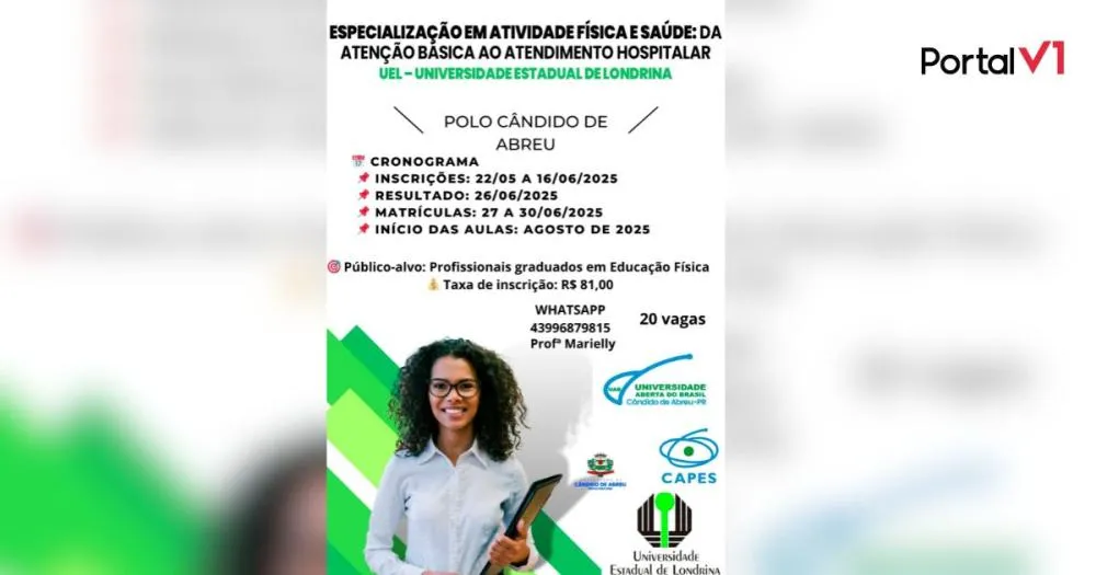 UEL Abre Inscrições para Especialização em Atividade Física e Saúde em Cândido de Abreu