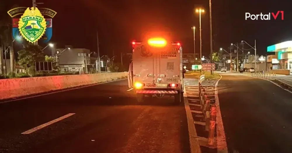 Homem é atropelado por três veículos na PR-445, em Cambé, e morre no local