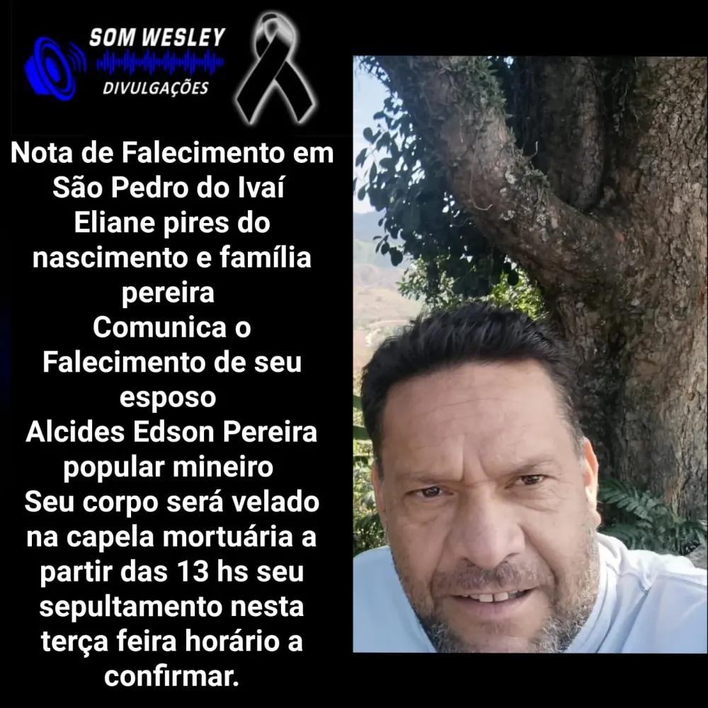 Nota de Falecimento em São Pedro do Ivaí (02/06)
