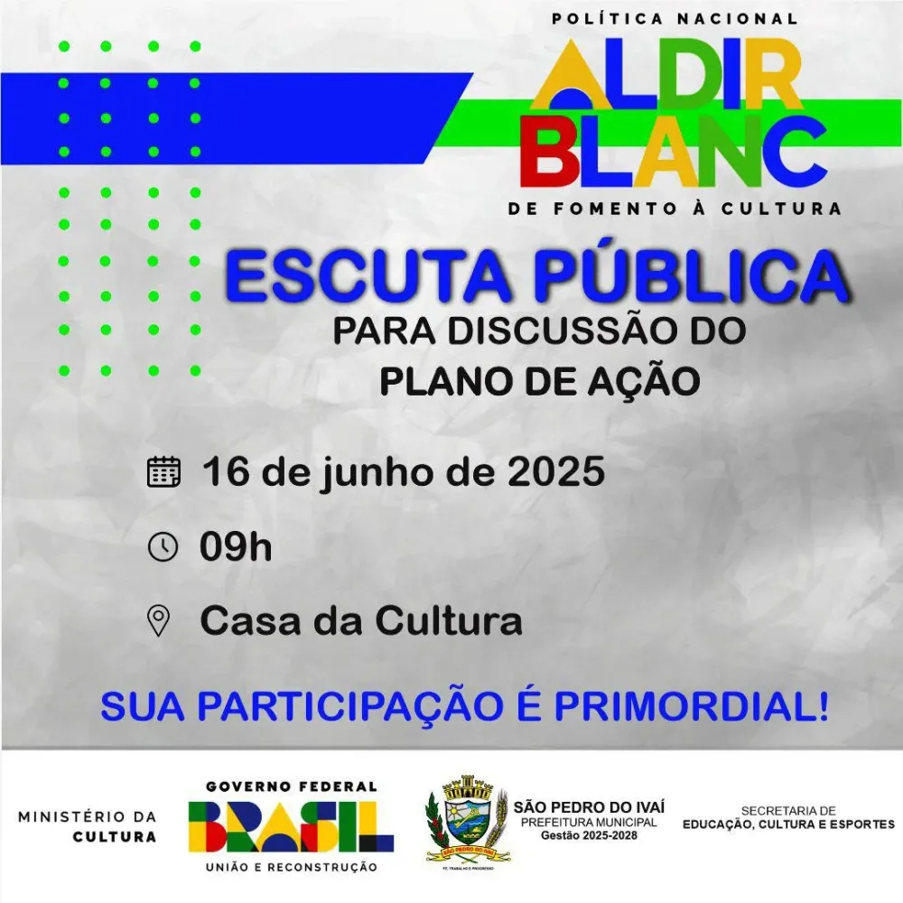 Cultura em Debate: São Pedro do Ivaí realiza escuta pública sobre a Lei Aldir Blanc