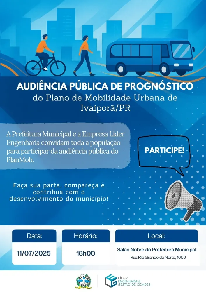 Ivaiporã convida população para audiência pública sobre mobilidade urbana
