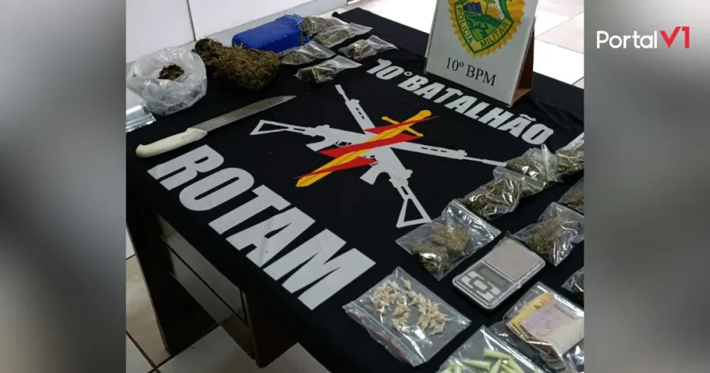 Polícia estoura ponto de tráfico em Apucarana e apreende drogas, dinheiro e adolescentes
