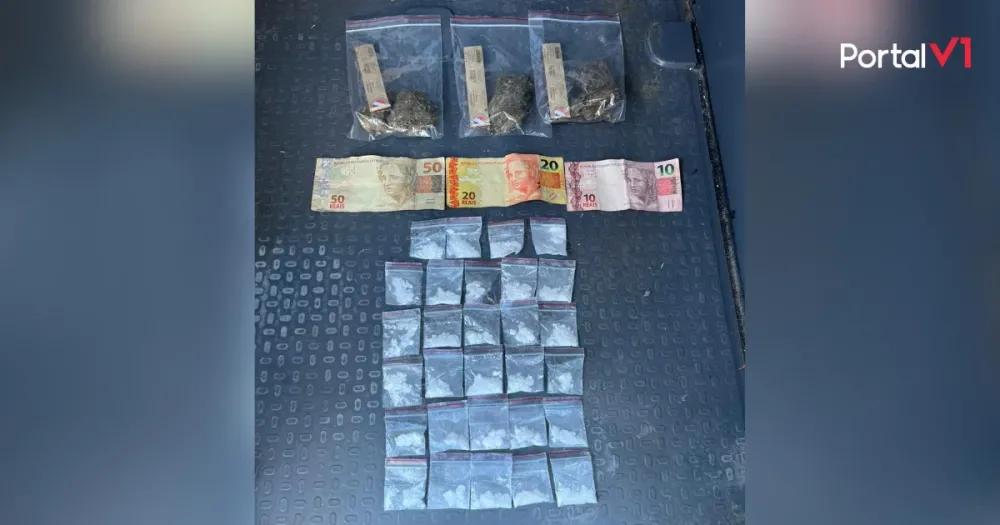 Jovem é detido com drogas após tentativa de fuga e colisão com viatura em Jandaia do Sul
