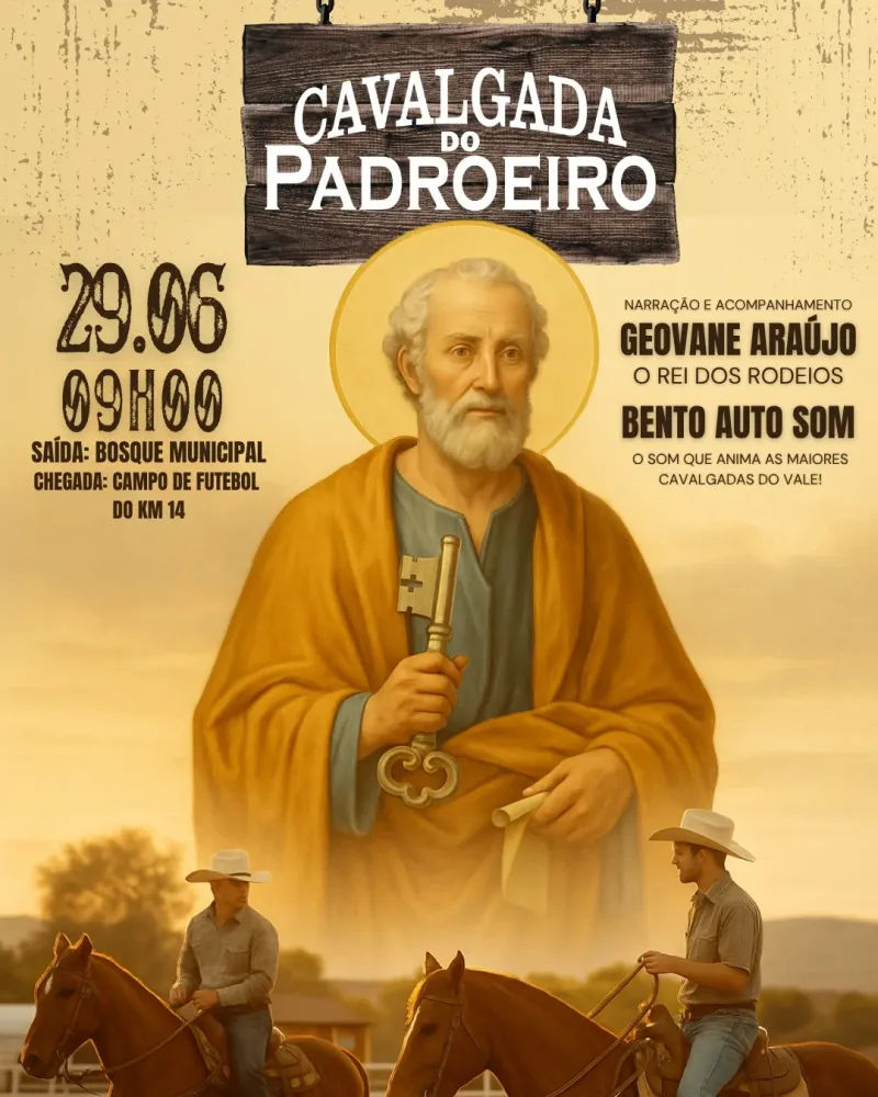 1ª Cavalgada do Padroeiro promete reunir cavaleiros no Dia de São Pedro em São Pedro do Ivaí
