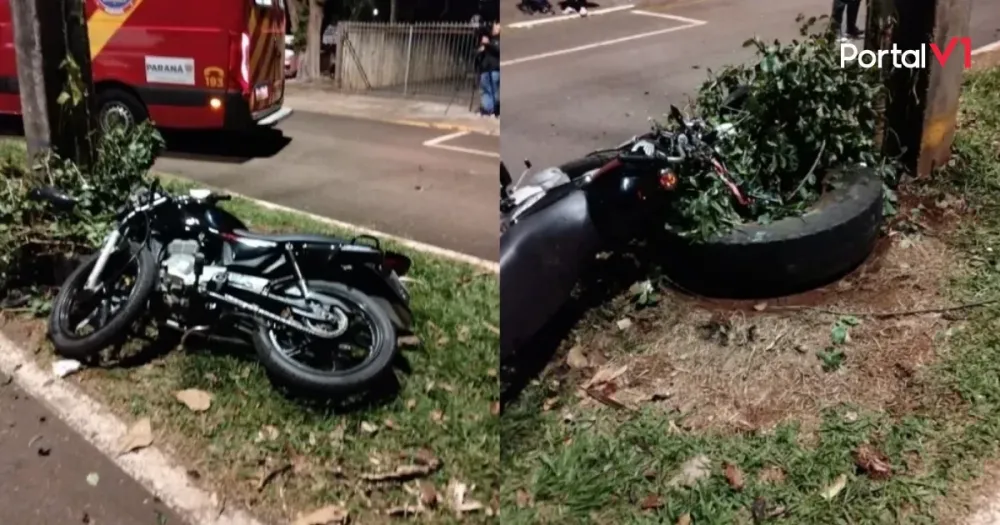 Adolescente fica gravemente ferido após bater moto contra poste em Apucarana