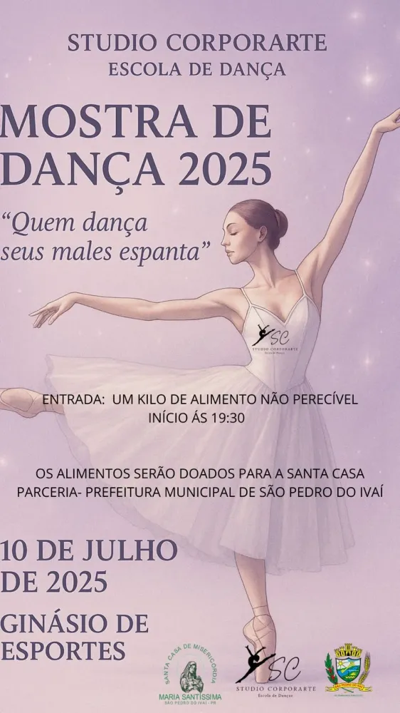 Studio Corporarte promove Mostra de Dança 2025 em São Pedro do Ivaí com entrada solidária