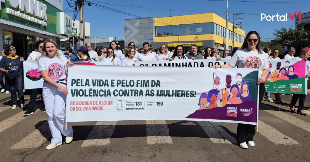 Ivaiporã se une contra violência de gênero realizando Caminhada do Meio-Dia