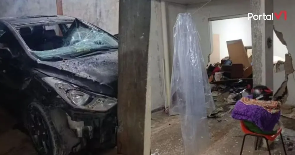 Homem embriagado joga carro contra a própria casa após esposa recusar relação sexual