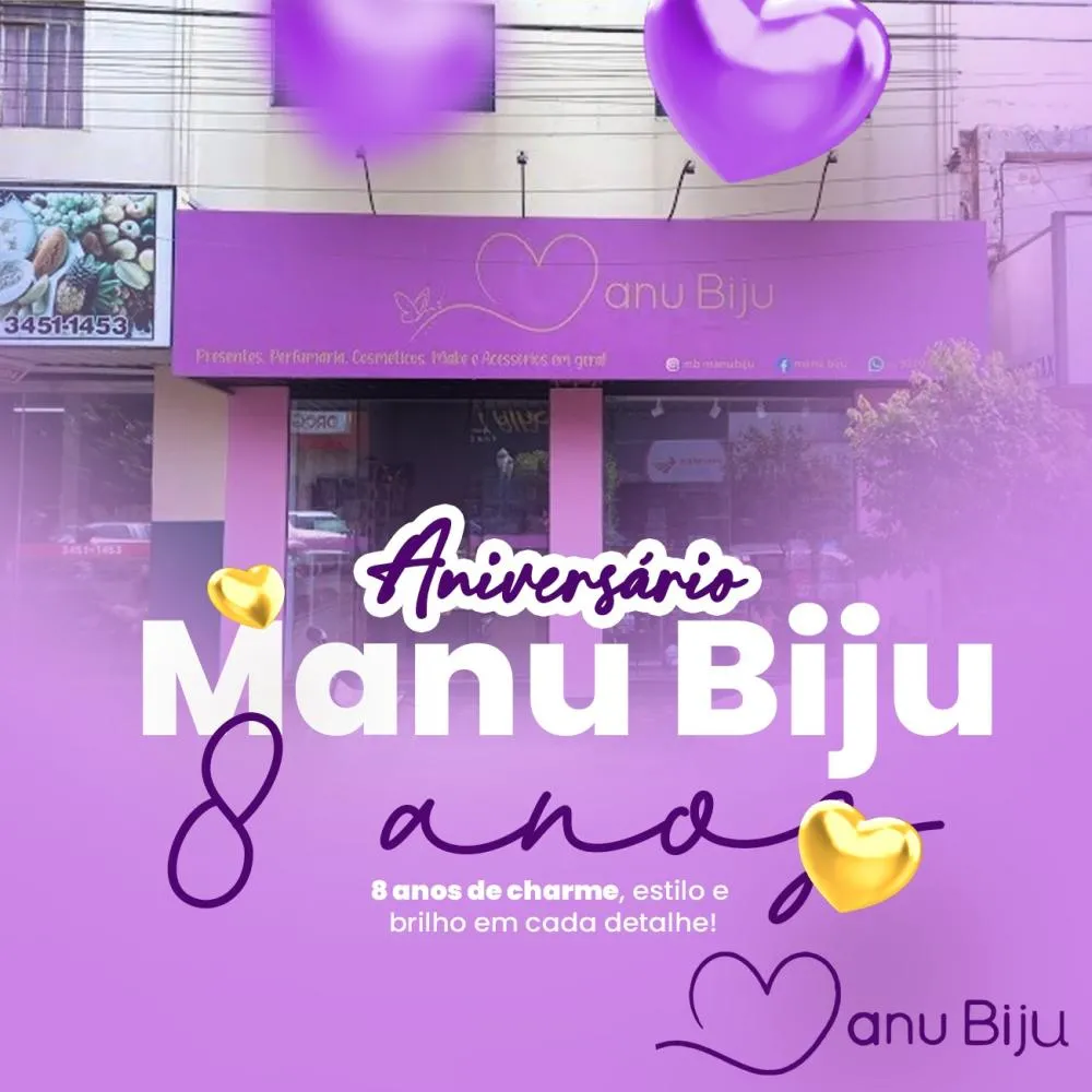Manu Biju celebra 8 anos com promoções, sorteios e café da manhã especial!