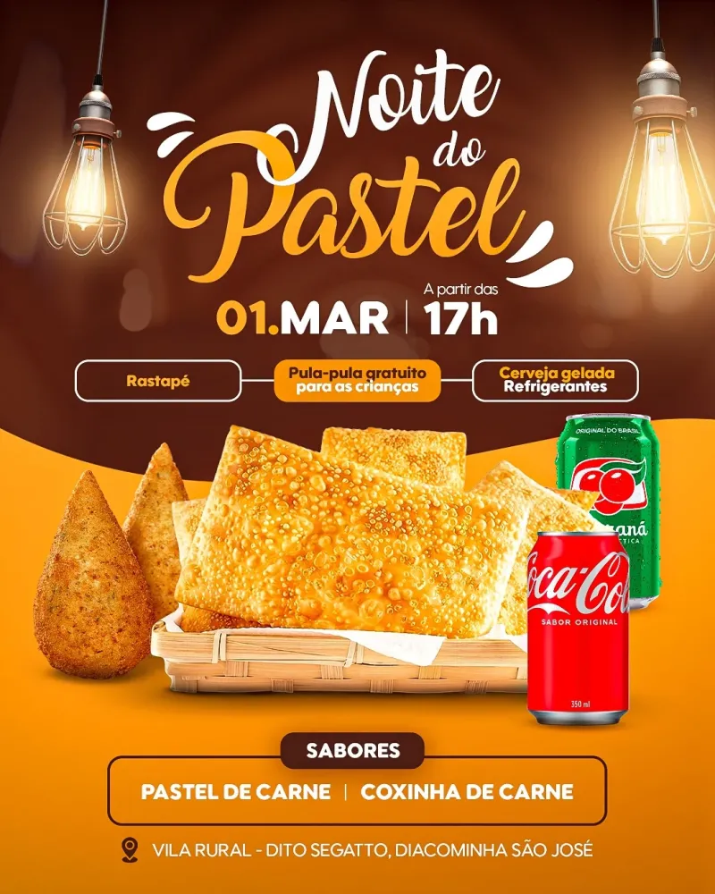 Grande Noite do Pastel na Vila Rural Dito Segatto: Diversão e sabor para toda a família!