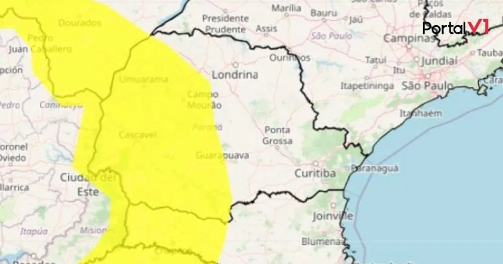 Alerta de tempestade com granizo e ventos de até 60 km/h atinge 223 cidades do Paraná