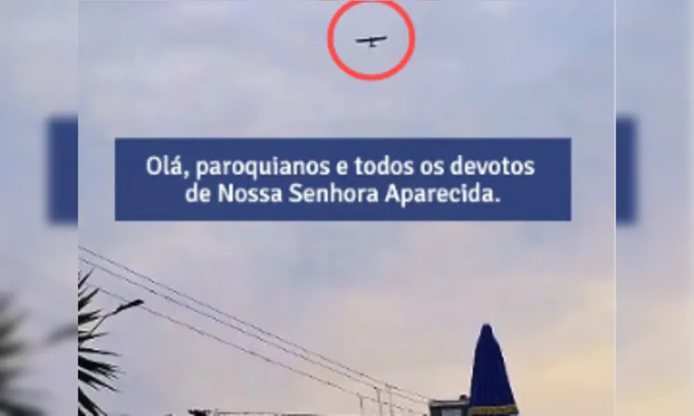 Padre de Apucarana usa avião para convidar fiéis à novena de Nossa Senhora Aparecida