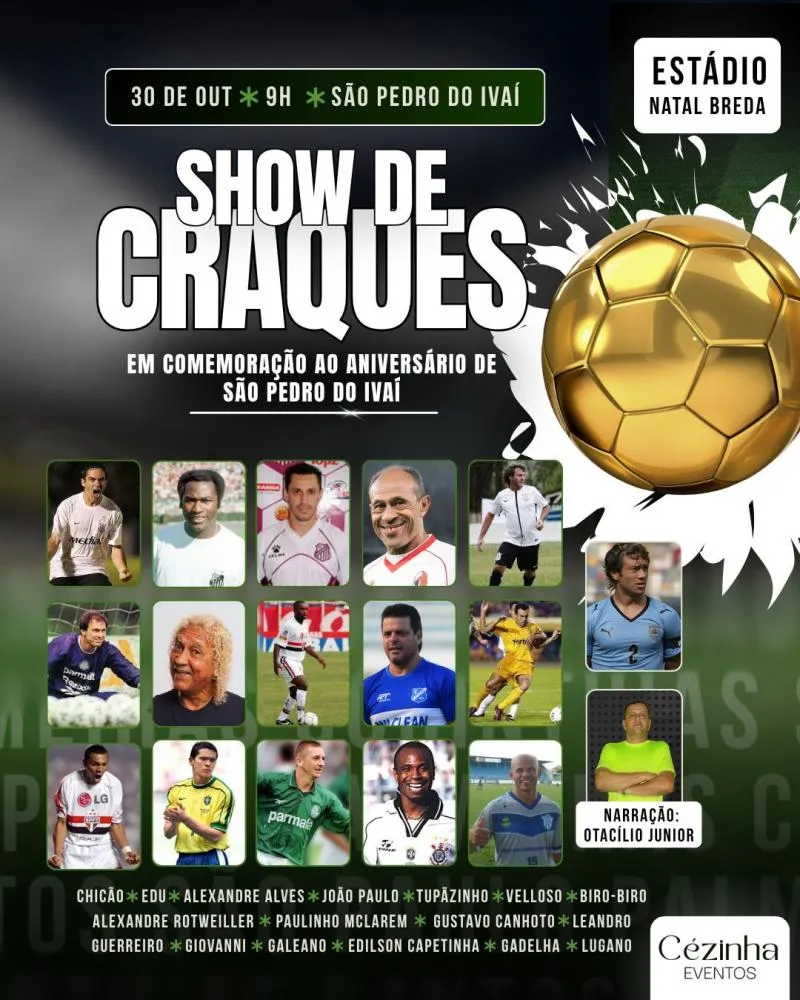 São Pedro do Ivaí se prepara para o “Show de Craques” no aniversário da cidade