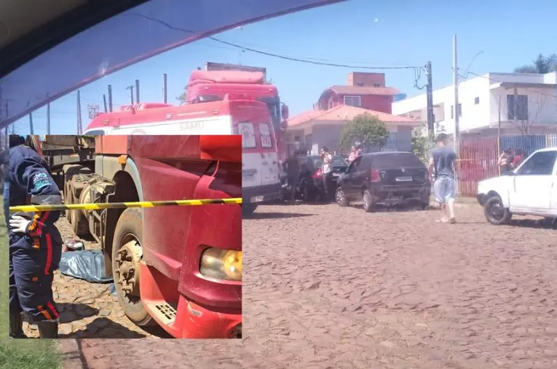 Mulher morre em grave acidente entre caminhão e motocicleta em Pitanga