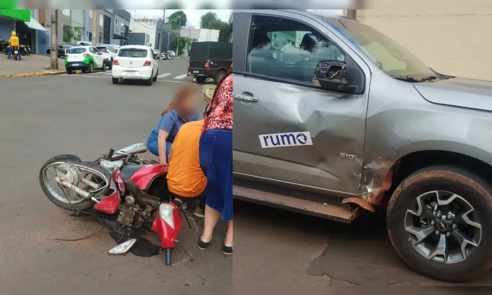 Motociclista de 39 anos fica ferida em colisão com caminhonete em Apucarana