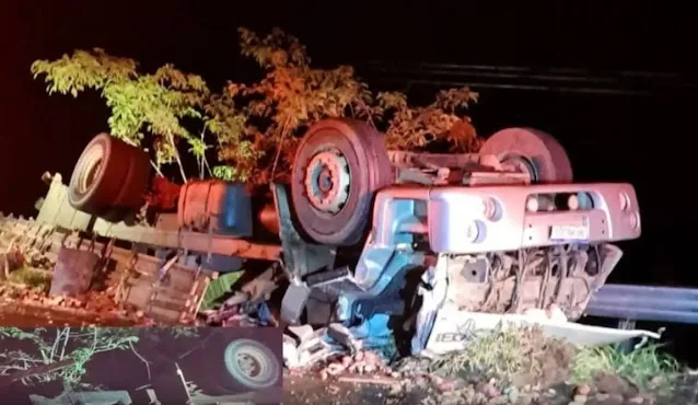 Caminhoneiro de Cândido de Abreu morre em tombamento na PR-487