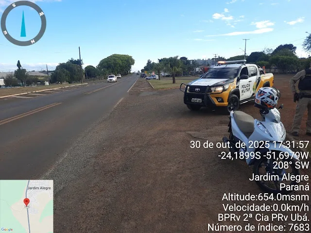 Motociclista se envolve em acidente na PRC-466, em Jardim Alegre