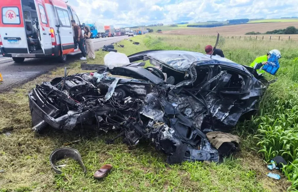 Colisão violenta na BR-277 deixa dois feridos graves em Guarapuava