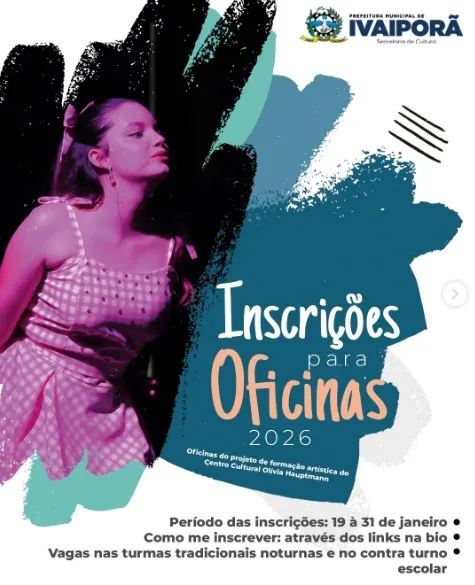 Da dança à música: estão abertas as inscrições para oficinas culturais em Ivaiporã