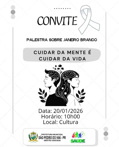 Um convite ao cuidado: palestra sobre saúde mental será realizada em São Pedro do Ivaí