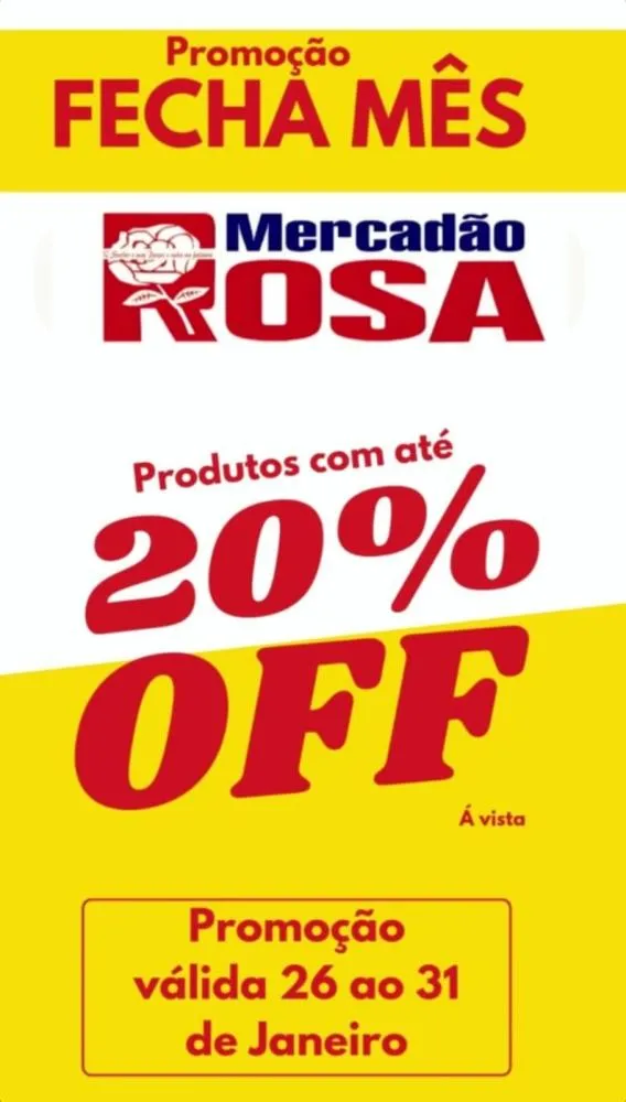 Mercadão Rosa lança promoções com até 20% de desconto em janeiro