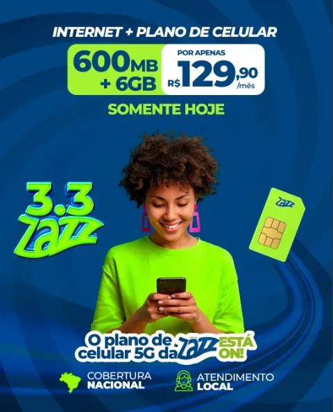 Somente hoje: ZAZZ lança combo com 600MB e 6GB móveis por R$ 129,90