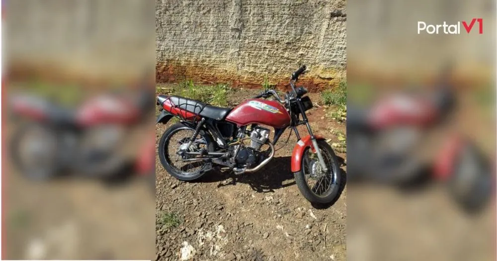 Moto é apreendida em São Pedro do Ivaí após adolescente ser flagrado pilotando sem placa