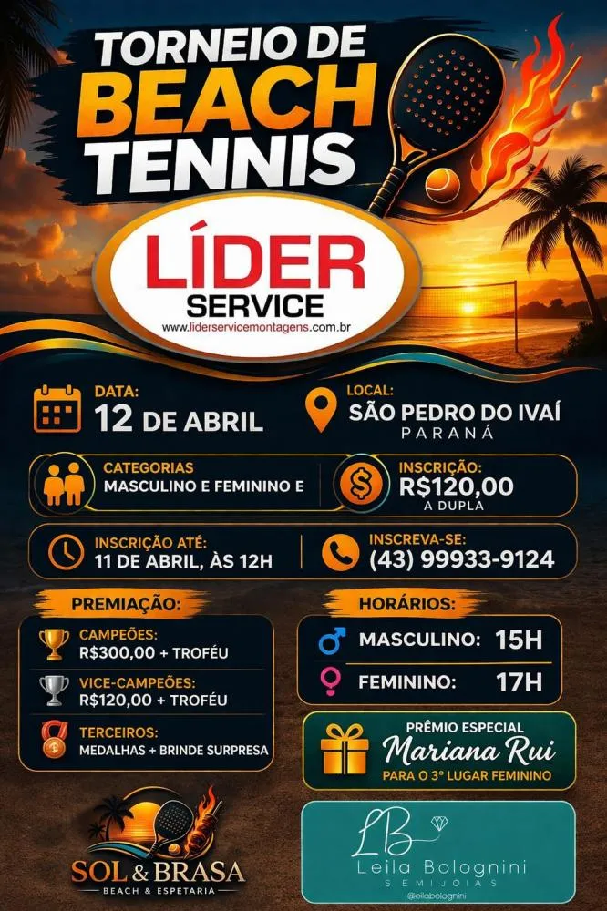 São Pedro do Ivaí entra no clima do esporte e lazer com mega evento de inauguração e torneio de beach tennis