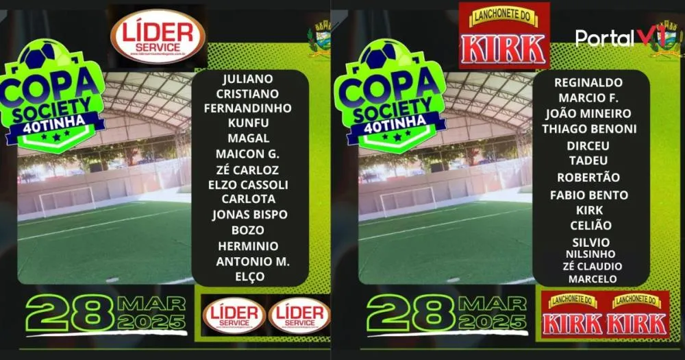 Copa Society Quarentinha estreia em São Pedro do Ivaí no dia 28 de março: Confira as equipes