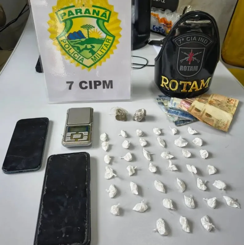 ROTAM detém mulher e apreende cocaína e maconha em Arapongas