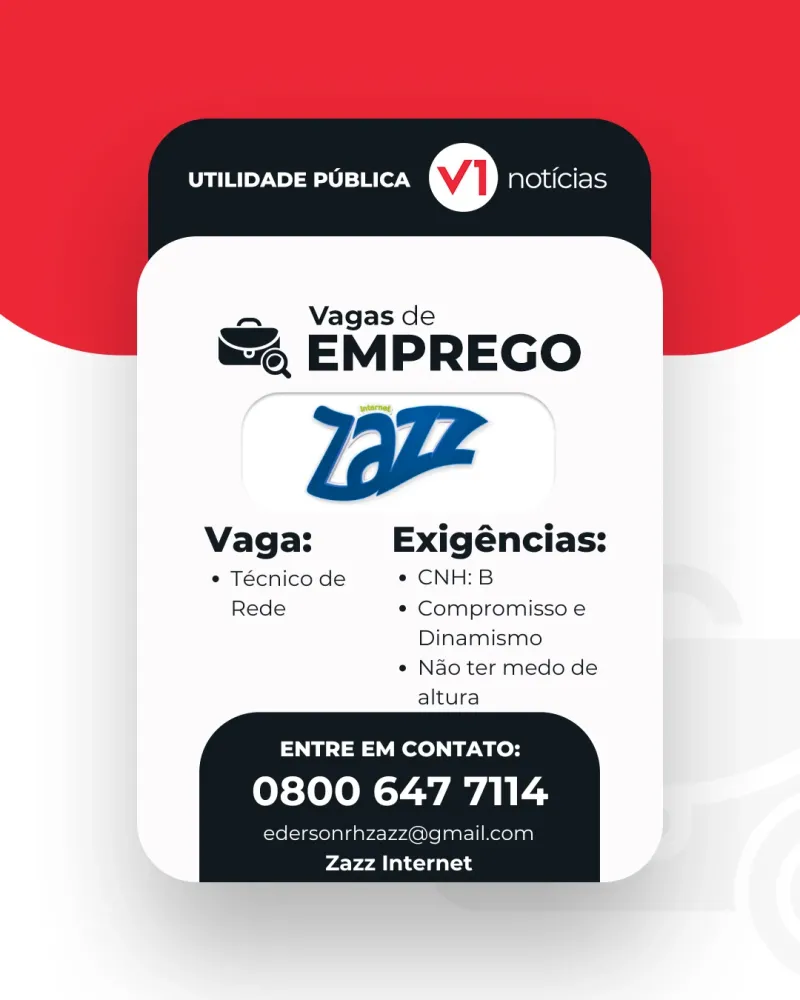 Zazz Internet está contratando em São João do Ivaí! 